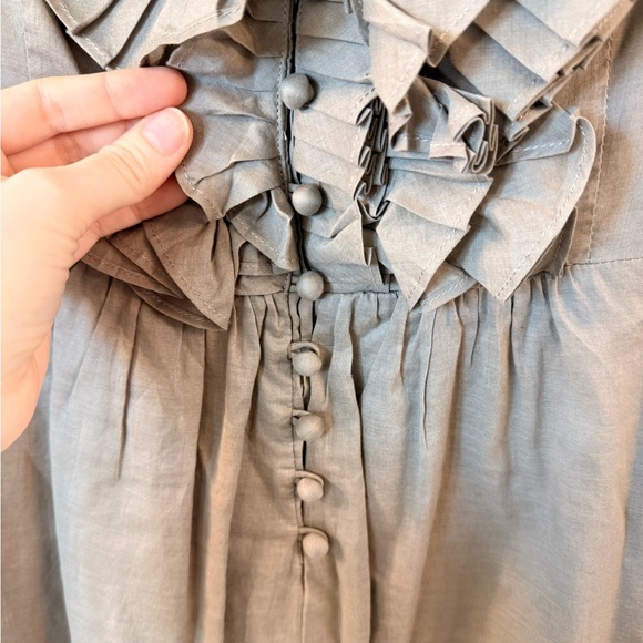 BCBGeneration Taupe Ruffled Midi Dress - Picture 6 of 8